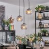 Koyoto hanging light, globe light, Cluster pendant lamp 30 cm clear, Smoke-coloured, 3-light sources