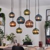 Koyoto hanging light, globe light, pendant light Ecru, black, 8-light sources