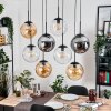 Gastor hanging light, globe light, pendant light Amber, clear, Smoke-coloured, 8-light sources