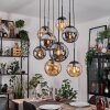 Gastor hanging light, globe light, pendant light Amber, Smoke-coloured, 8-light sources