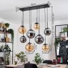 Gastor hanging light, globe light, pendant light Amber, Smoke-coloured, 8-light sources