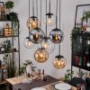 Gastor hanging light, globe light, pendant light Amber, clear, Smoke-coloured, 8-light sources