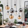 Gastor hanging light, globe light, pendant light Amber, clear, Smoke-coloured, 8-light sources