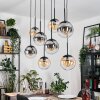 Gastor hanging light, globe light, pendant light Amber, clear, Smoke-coloured, 8-light sources