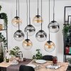 Gastor hanging light, globe light, pendant light Amber, clear, Smoke-coloured, 8-light sources