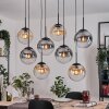 Gastor hanging light, globe light, pendant light Amber, clear, Smoke-coloured, 8-light sources