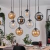 Gastor hanging light, globe light, pendant light Amber, clear, Smoke-coloured, 8-light sources