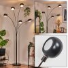 Nikkala floor lamp chrome, black, 5-light sources