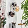Koyoto globe light, wall light Amber, chrome, Smoke-coloured, 3-light sources