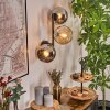 Koyoto globe light, wall light Amber, chrome, Smoke-coloured, 3-light sources