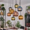 Koyoto hanging light, globe light, pendant light Ecru, black, 8-light sources