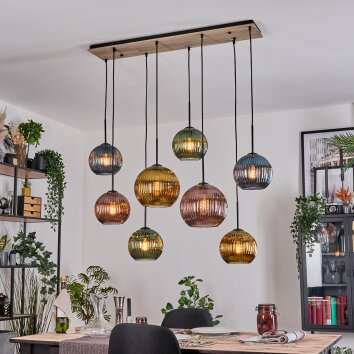 Koyoto hanging light, globe light, pendant light Ecru, black, 8-light sources