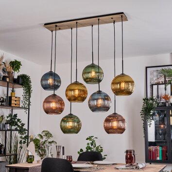 Koyoto hanging light, globe light, pendant light Ecru, black, 8-light sources