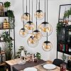Gastor hanging light, globe light, pendant light Amber, clear, 8-light sources