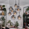 Gastor hanging light, globe light, pendant light clear, Smoke-coloured, 8-light sources