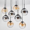 Gastor hanging light, globe light, pendant light Amber, clear, Smoke-coloured, 8-light sources