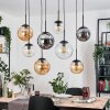 Gastor hanging light, globe light, pendant light Amber, clear, Smoke-coloured, 8-light sources