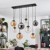 Gastor hanging light, globe light, pendant light Amber, clear, Smoke-coloured, 8-light sources
