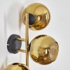 Koyoto globe light, wall light gold, black, 3-light sources