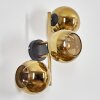 Koyoto globe light, wall light gold, black, 3-light sources
