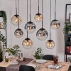 Gastor hanging light, globe light, pendant light Amber, clear, Smoke-coloured, 8-light sources