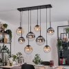 Gastor hanging light, globe light, pendant light Amber, clear, Smoke-coloured, 8-light sources