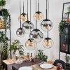 Gastor hanging light, globe light, pendant light Amber, clear, Smoke-coloured, 8-light sources