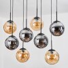 Gastor hanging light, globe light, pendant light Amber, Smoke-coloured, 8-light sources