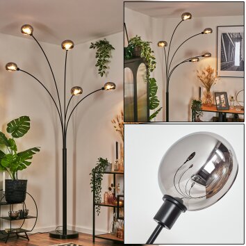 Nikkala floor lamp black, 5-light sources