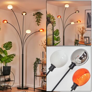 Nikkala floor lamp black, 5-light sources