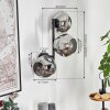 Ripoll globe light, wall light Smoke-coloured, 3-light sources