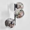 Ripoll globe light, wall light Smoke-coloured, 3-light sources