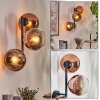 Koyoto globe light, wall light clear, coppery, 3-light sources