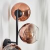 Koyoto globe light, wall light clear, coppery, 3-light sources
