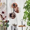 Koyoto globe light, wall light clear, coppery, 3-light sources
