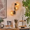 Koyoto globe light, wall light Amber, clear, 3-light sources
