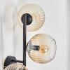 Koyoto globe light, wall light Amber, clear, 3-light sources
