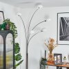 Nikkala floor lamp chrome, white, 5-light sources