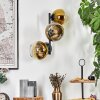 Koyoto globe light, wall light gold, clear, 3-light sources