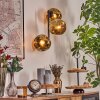 Ripoll globe light, wall light gold, 3-light sources