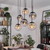 Gastor hanging light, globe light, pendant light Amber, clear, Smoke-coloured, 6-light sources