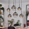 Gastor hanging light, globe light, pendant light clear, Smoke-coloured, 6-light sources