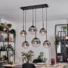 Gastor hanging light, globe light, pendant light clear, Smoke-coloured, 6-light sources