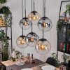 Gastor hanging light, globe light, pendant light Amber, clear, Smoke-coloured, 6-light sources