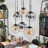 Gastor hanging light, globe light, pendant light Amber, clear, Smoke-coloured, 6-light sources