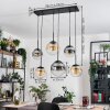 Gastor hanging light, globe light, pendant light Amber, clear, Smoke-coloured, 6-light sources