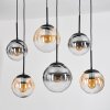Gastor hanging light, globe light, pendant light Amber, clear, Smoke-coloured, 6-light sources