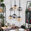 Gastor hanging light, globe light, pendant light Amber, clear, Smoke-coloured, 6-light sources