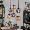 Gastor hanging light, globe light, pendant light Amber, Smoke-coloured, 6-light sources