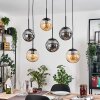 Gastor hanging light, globe light, pendant light Amber, Smoke-coloured, 6-light sources